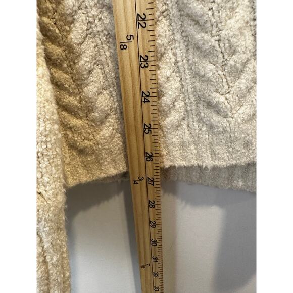 J.Crew Cotton-Blend Bouclé Cable Knit Sweater XL Wide Sleeve Fuzzy Soft - Picture 8 of 12